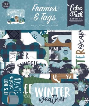 Echo Park - Ephemera Frames & Tags - "Snowed In" - Stanzteile & Anhänger 