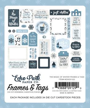 Echo Park -   Ephemera Frames & Tags - "The Magic Of Winter" - Stanzteile & Anhänger 