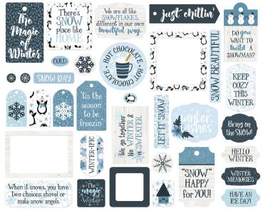 Echo Park -   Ephemera Frames & Tags - "The Magic Of Winter" - Stanzteile & Anhänger 