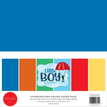 Carta Bella "Little Boy" 12x12" Coordinating Solids Paper Pack - Cardstock