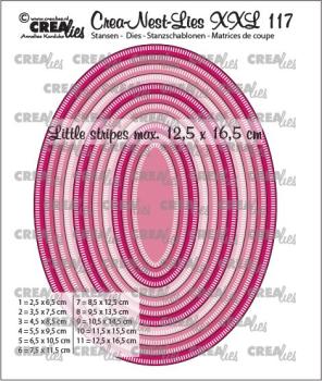 Crealies - Craft Die - Crea-Nest-Lies XXL Ovals with little stripes - Stanzschablone 