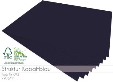 Cardstock "Struktur" - Bastelpapier 220g/m² DIN A4 in struktur kobaltblau