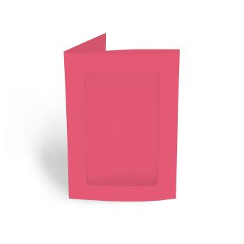 Passepartoutkarte rechteck 3-Fach DIN B6 in fuchsia