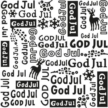 Nellie Snellen - Background Embossing Folder - " Text God Jul " - Prägefolder
