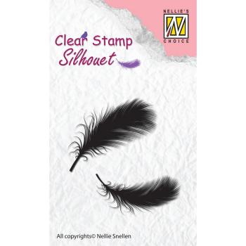 Nellie's Choice - Silhouet Clear Stamp - "  Feathers " - Stempel