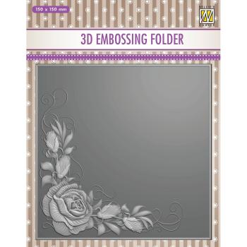 Nellie Snellen - 3D Embossing Folder - " Rose Corner " - Prägefolder
