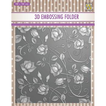 Nellie Snellen - 3D Embossing Folder - " Roses " - Prägefolder
