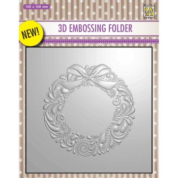 Nellie Snellen - 3D Embossing Folder - " Christmas Wreath " - Prägefolder