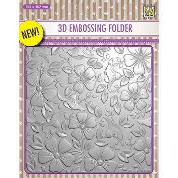 Nellie Snellen - 3D Embossing Folder - "  Flowers-3 " - Prägefolder