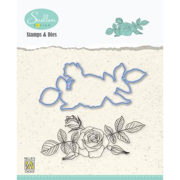Nellie Snellen - Dies & Stamp Set - " Rose " - Stanze & Stempel