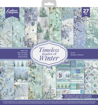 Crafters Companion - Timeless Shades of Winter - 12" Paper Pack