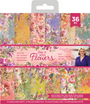 Crafters Companion - Say It With Flowers - 6" Paper Pack