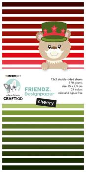 Creative Craft Lab - Studio Light - Friendz Design Paper - Paper Pad - Cheery Reds & Greens  - Papier Pack 