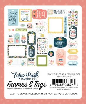 Echo Park -   Ephemera Frames & Tags - "Day In The Life No. 2" - Stanzteile & Anhänger 