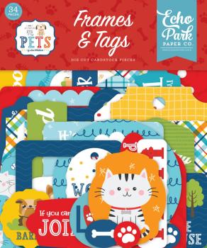 Echo Park -   Ephemera Frames & Tags - "Pets" - Stanzteile & Anhänger 