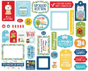 Echo Park -   Ephemera Frames & Tags - "Pets" - Stanzteile & Anhänger 