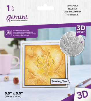 Gemini - 3D Embossing Folder -  Lovely Lily  - 3D Prägefolder - Schöne Lilie 