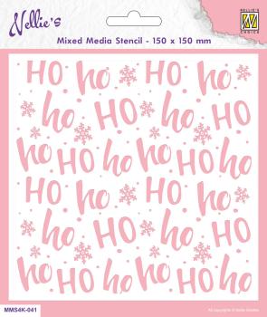 Nellie Snellen - Mixed Media Stencil  - " Hohoho  " - Schablone