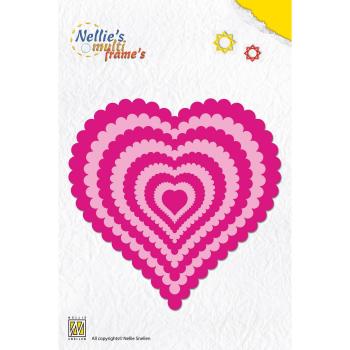 Nellie Snellen - Multiframe Dies - "  Wavy Heart " - Stanze