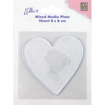 Nellie Snellen - Mixed Media Plates - " Heart " - Druckplatte