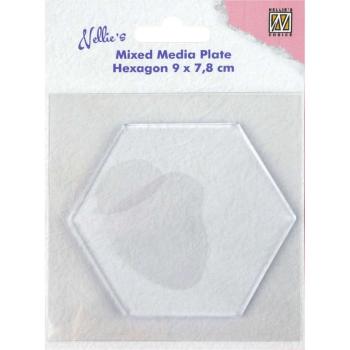 Nellie Snellen - Mixed Media Plates - " Hexagon " - Druckplatte