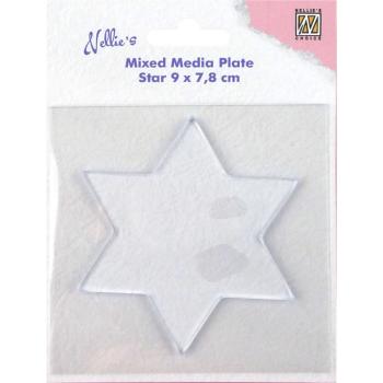 Nellie Snellen - Mixed Media Plates - " Star " - Druckplatte