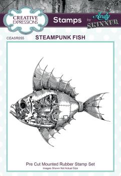 Creative Expressions - Rubber Stamp - Steampunk Fish - Gummistempel