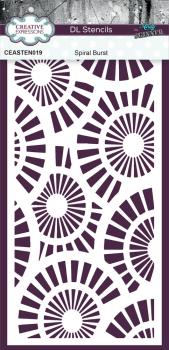 Creative Expressions - DL Stencil - Slimline Stencil - Spiral Burst - Schablone