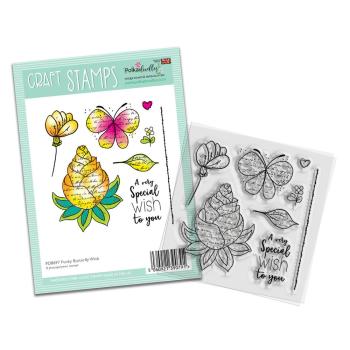 Polkadoodles  - Colour & Create - Craft Stamps - Clear Stamps - " Butterfly Wish  " - Stempel