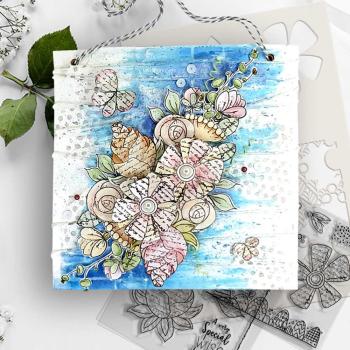 Polkadoodles  - Colour & Create - Craft Stamps - Clear Stamps - " Funky Daisy Smile  " - Stempel