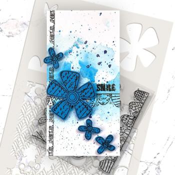 Polkadoodles  - Colour & Create - Craft Stamps - Clear Stamps - " Funky Daisy Smile  " - Stempel