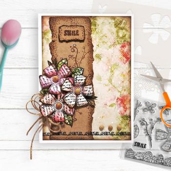 Polkadoodles  - Colour & Create - Craft Stamps - Clear Stamps - " Funky Daisy Smile  " - Stempel