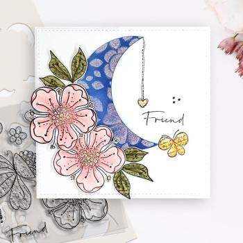 Polkadoodles  - Colour & Create - Craft Stamps - Clear Stamps - " Funky Flower Friend  " - Stempel
