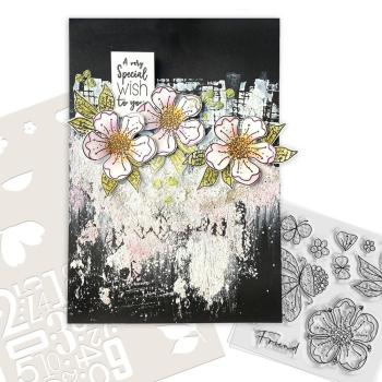 Polkadoodles  - Colour & Create - Craft Stamps - Clear Stamps - " Funky Flower Friend  " - Stempel