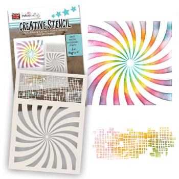 Polkadoodles - Stencil - " Funky Vortex Grid " - Schablone 