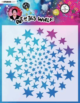 Art By Marlene - Out of This World Mask - " Star Circle Round " - Stencil - Schablone