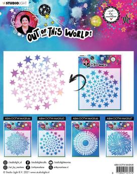 Art By Marlene - Out of This World  Mask - "  Star Circle Round  " - Stencil - Schablone