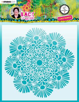 Art By Marlene - Back To Nature  Mask - "  Flower Madness  " - Stencil - Schablone