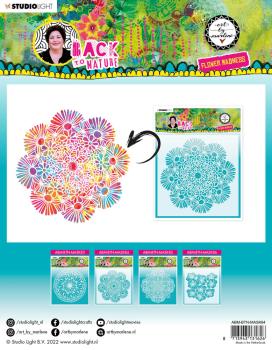 Art By Marlene - Back To Nature  Mask - "  Flower Madness  " - Stencil - Schablone