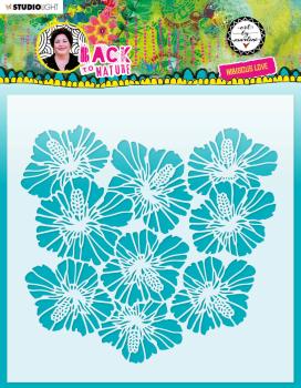 Art By Marlene - Back To Nature  Mask - "  Hibiscus Love  " - Stencil - Schablone