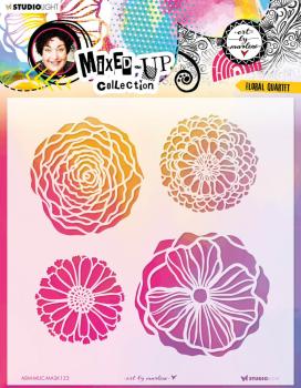 Art By Marlene - Mixed-Up Collection Mask - " Floral Quartet " - Stencil - Schablone