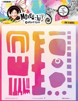 Art By Marlene - Mixed-Up Collection Mask - " Fun Elements " - Stencil - Schablone