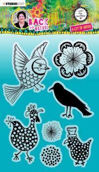 Art By Marlene - Back To Nature Clear Stamp - A lot of Birds - Stempel