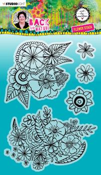 Art By Marlene - Back To Nature Clear Stamp - Flower Stack - Stempel