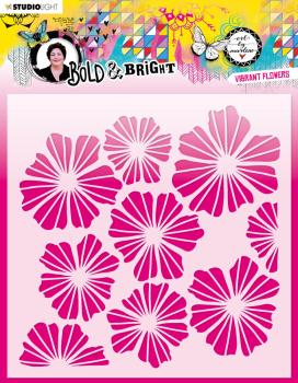 Art By Marlene - Bold & Bright Mask - " Vibrant Flowers " - Stencil - Schablone