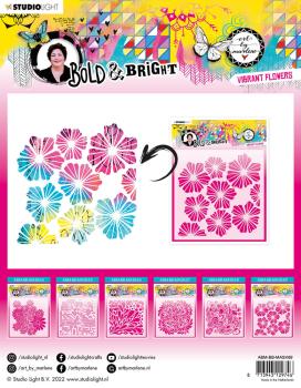 Art By Marlene - Bold & Bright Mask - "  Vibrant Flowers  " - Stencil - Schablone