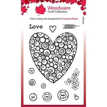 Woodware - Clear Stamps - Bubble Heart  - Stempel 