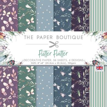 The Paper Boutique - Decorative Paper - Flitter Flutter - 8x8 Inch - Paper Pad - Designpapier