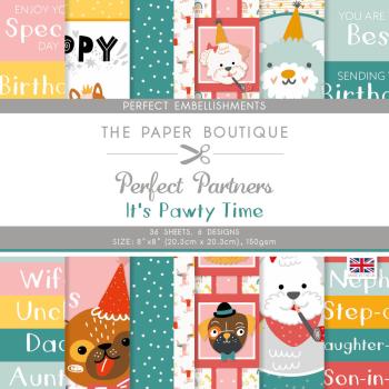 The Paper Boutique - Embellishment Pad - It's Pawty Time - 8x8 Inch - Designpapier