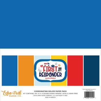 Echo Park- Coordinating Solids Paper 12x12" - "First Responder" - Cardstock